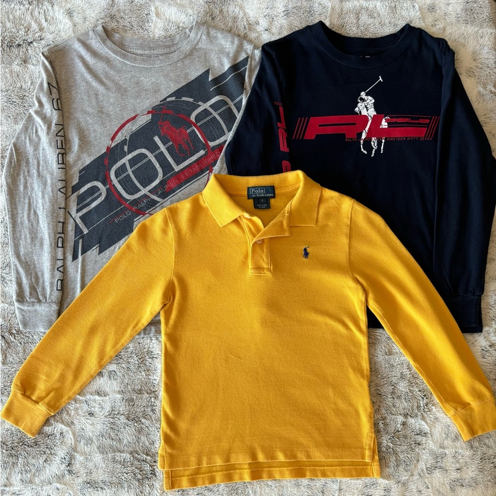 POLO Ralph Lauren Lot 3 Boys Long Sleeves Shirt Top Sz. 567